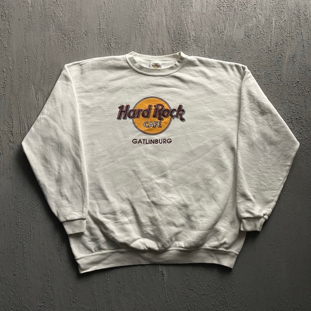 Vintage Hard Rock Cafe Gatlinburg Sweatshirt Mens XXL White 90s